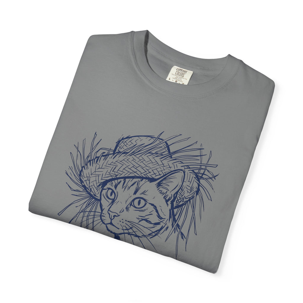 Benito Cat Proudly Wearing Classic Puerto Rican Straw Hat T-Shirt