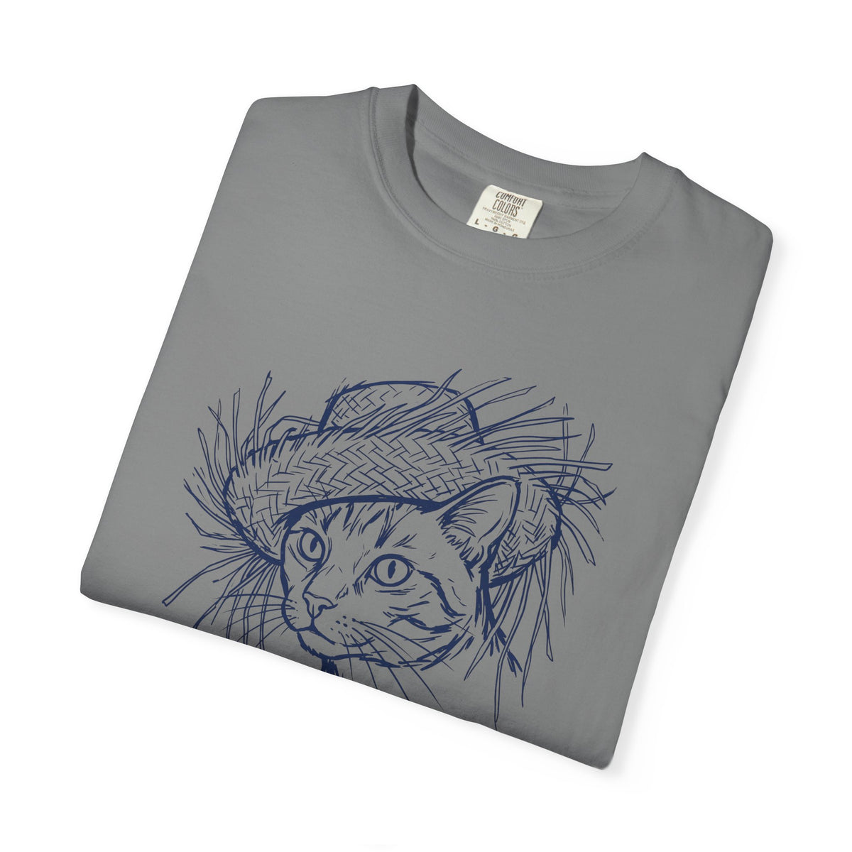 Benito Cat Proudly Wearing Classic Puerto Rican Straw Hat T-Shirt