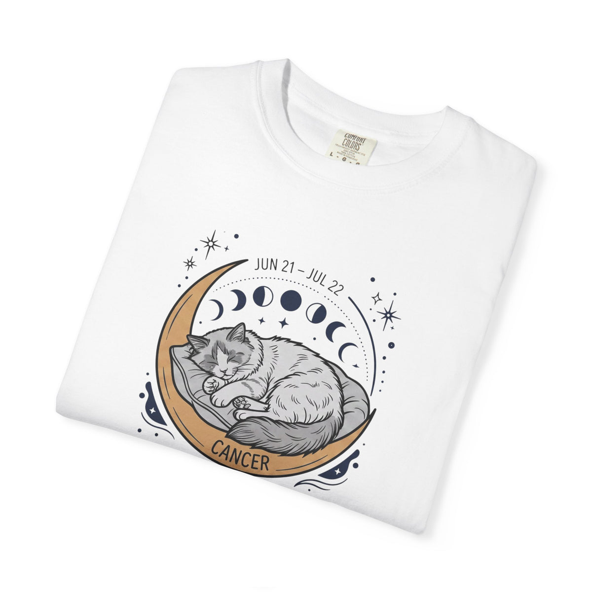 Cancer Zodiac T-Shirt — Sensitive, Home-Loving, Nurturing Cat Design
