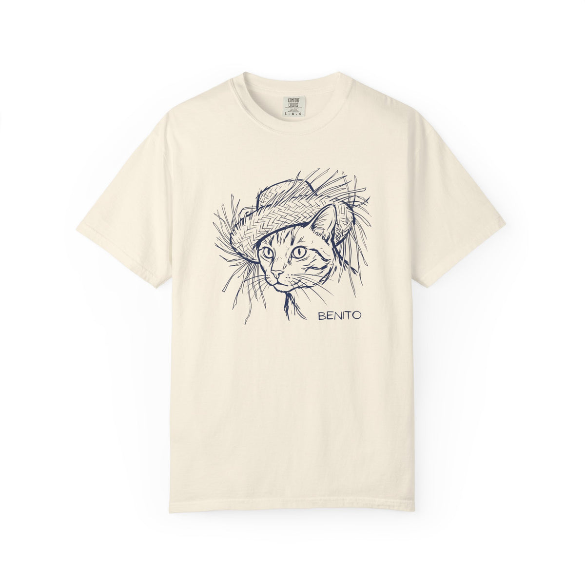 Benito Cat Proudly Wearing Classic Puerto Rican Straw Hat T-Shirt