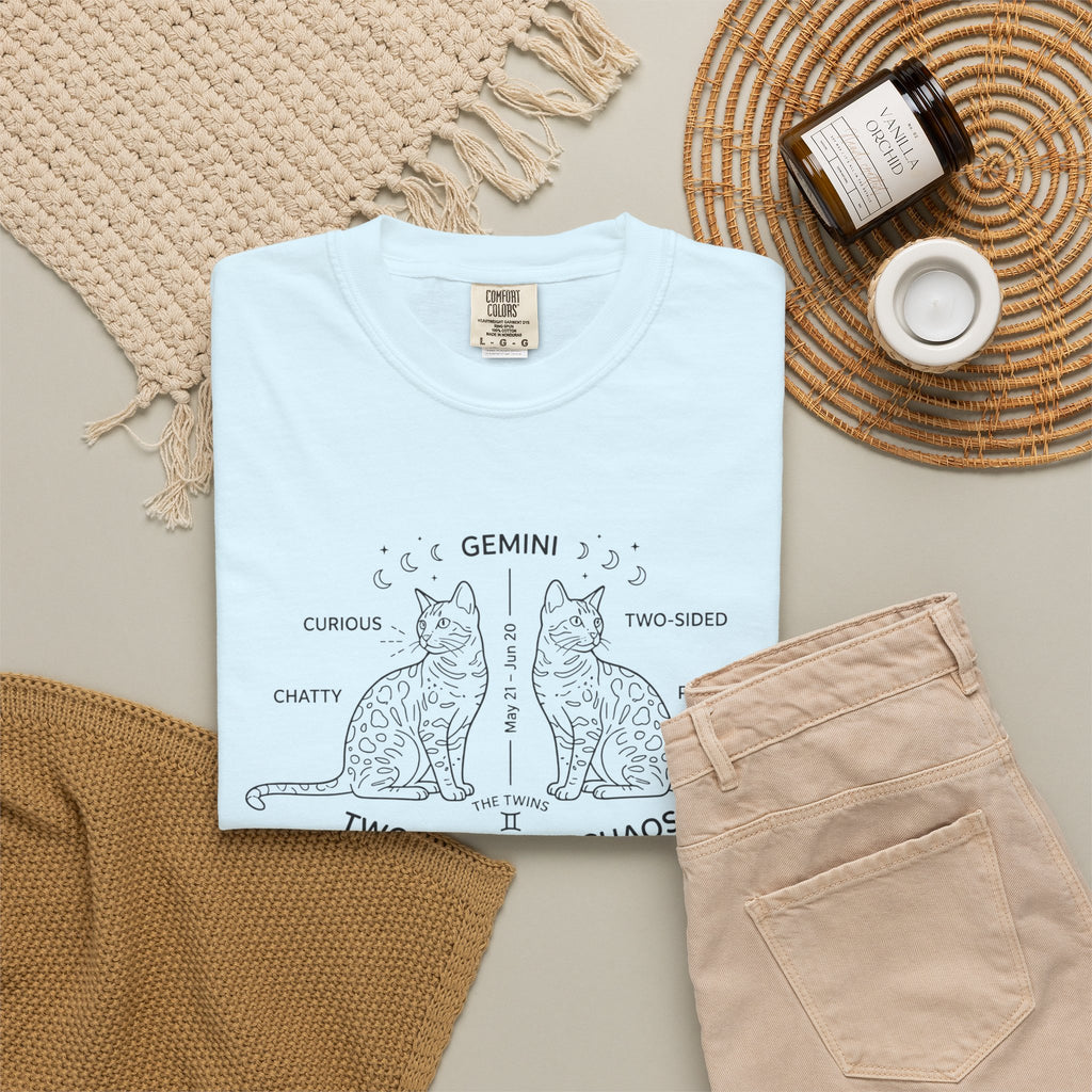 Gemini Cats T-Shirt — "Two Cats, One Chaos" Zodiac Tee