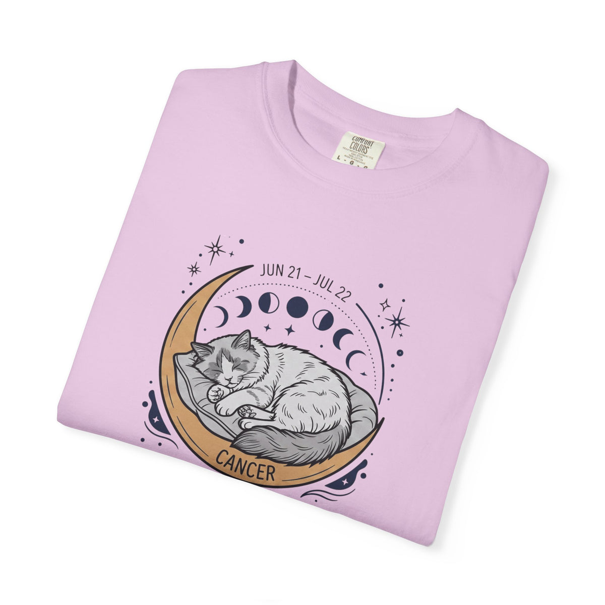 Cancer Zodiac T-Shirt — Sensitive, Home-Loving, Nurturing Cat Design
