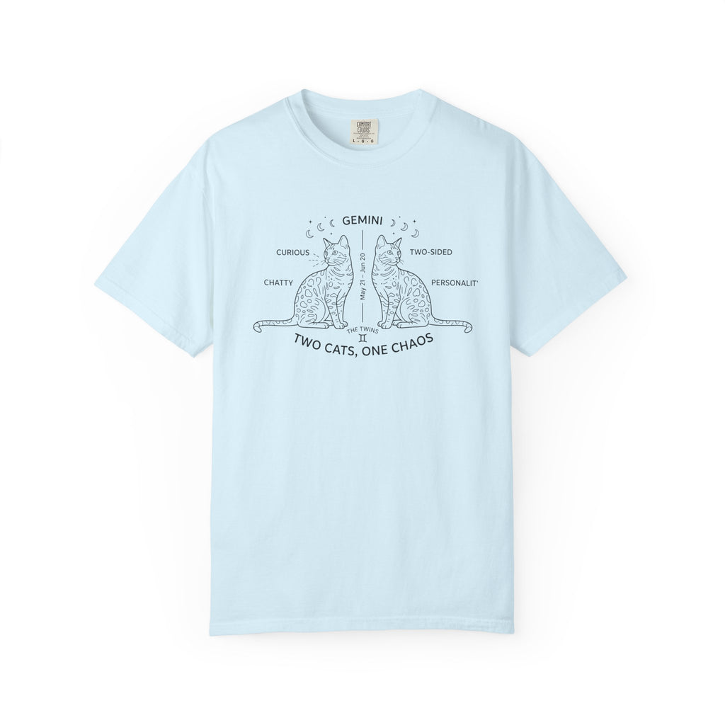 Gemini Cats T-Shirt — "Two Cats, One Chaos" Zodiac Tee