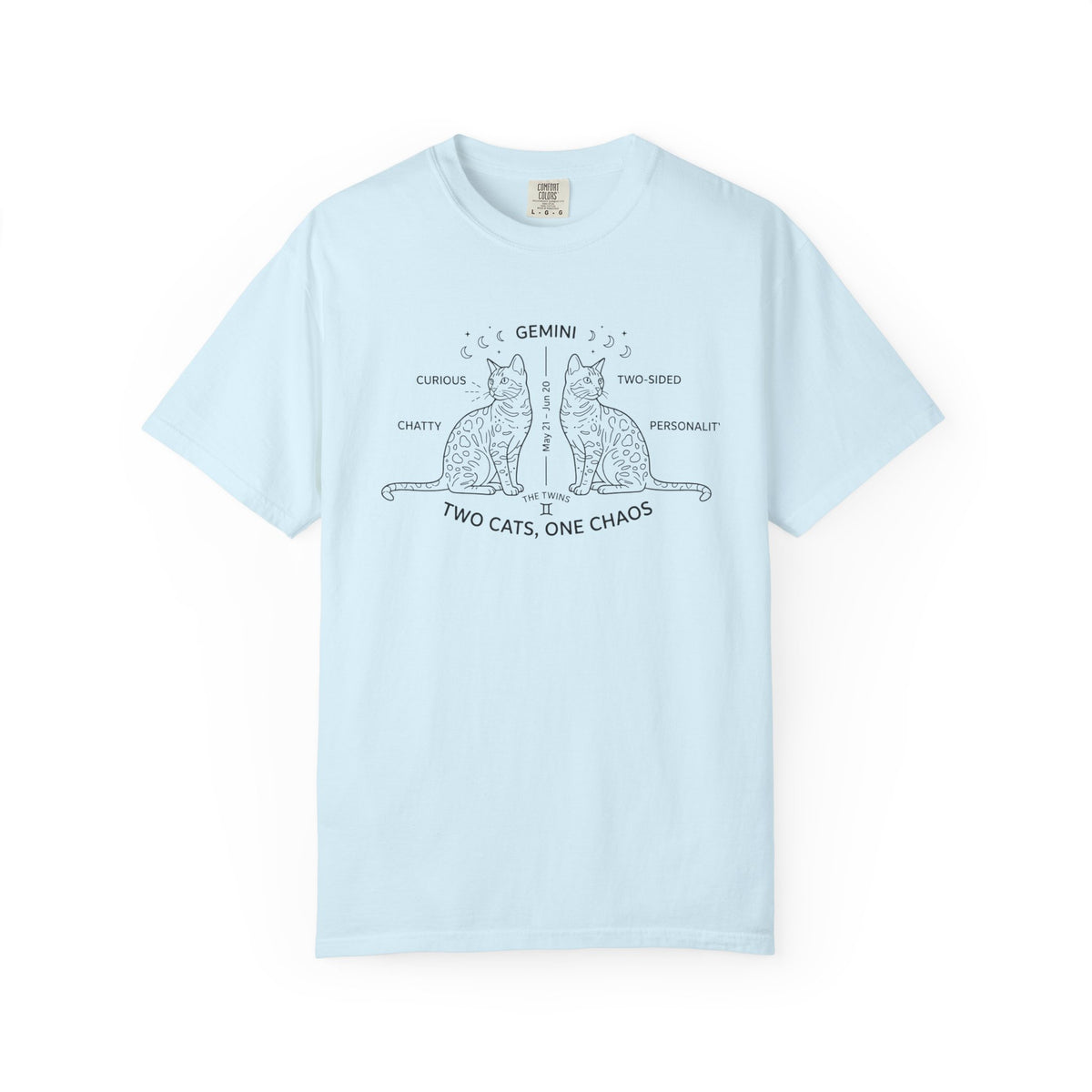 Gemini Cats T-Shirt — "Two Cats, One Chaos" Zodiac Tee