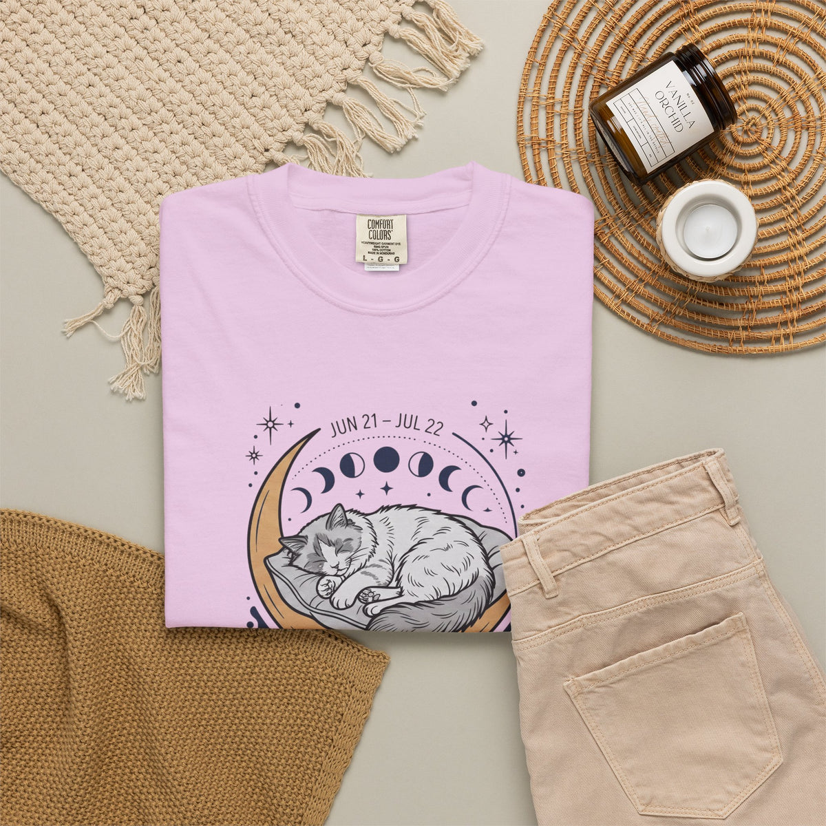Cancer Zodiac T-Shirt — Sensitive, Home-Loving, Nurturing Cat Design