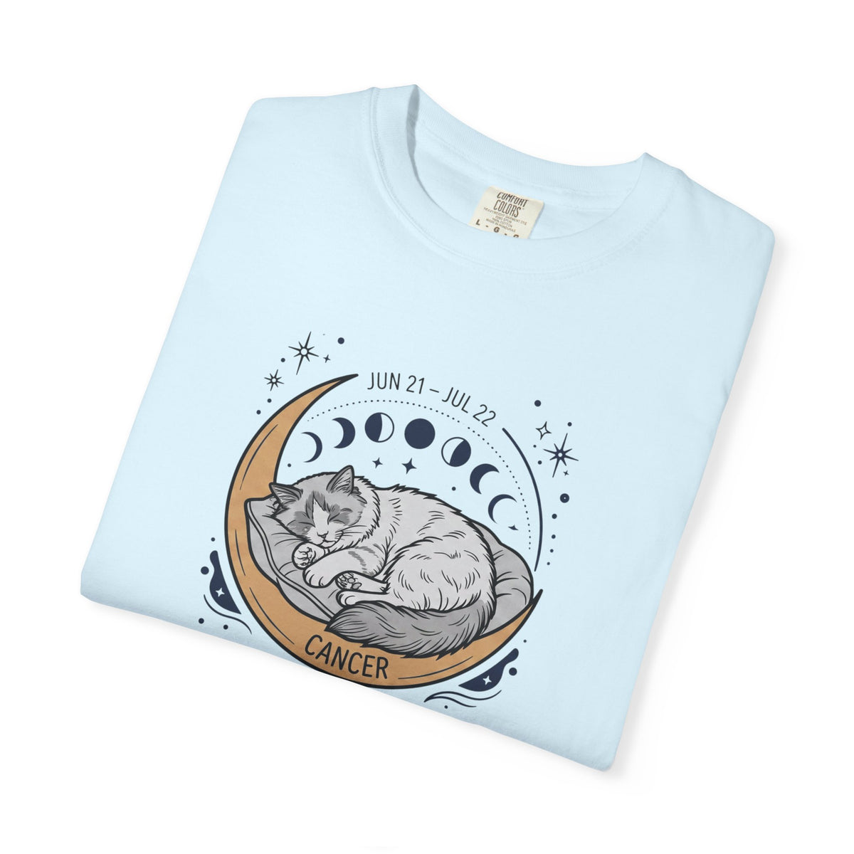 Cancer Zodiac T-Shirt — Sensitive, Home-Loving, Nurturing Cat Design