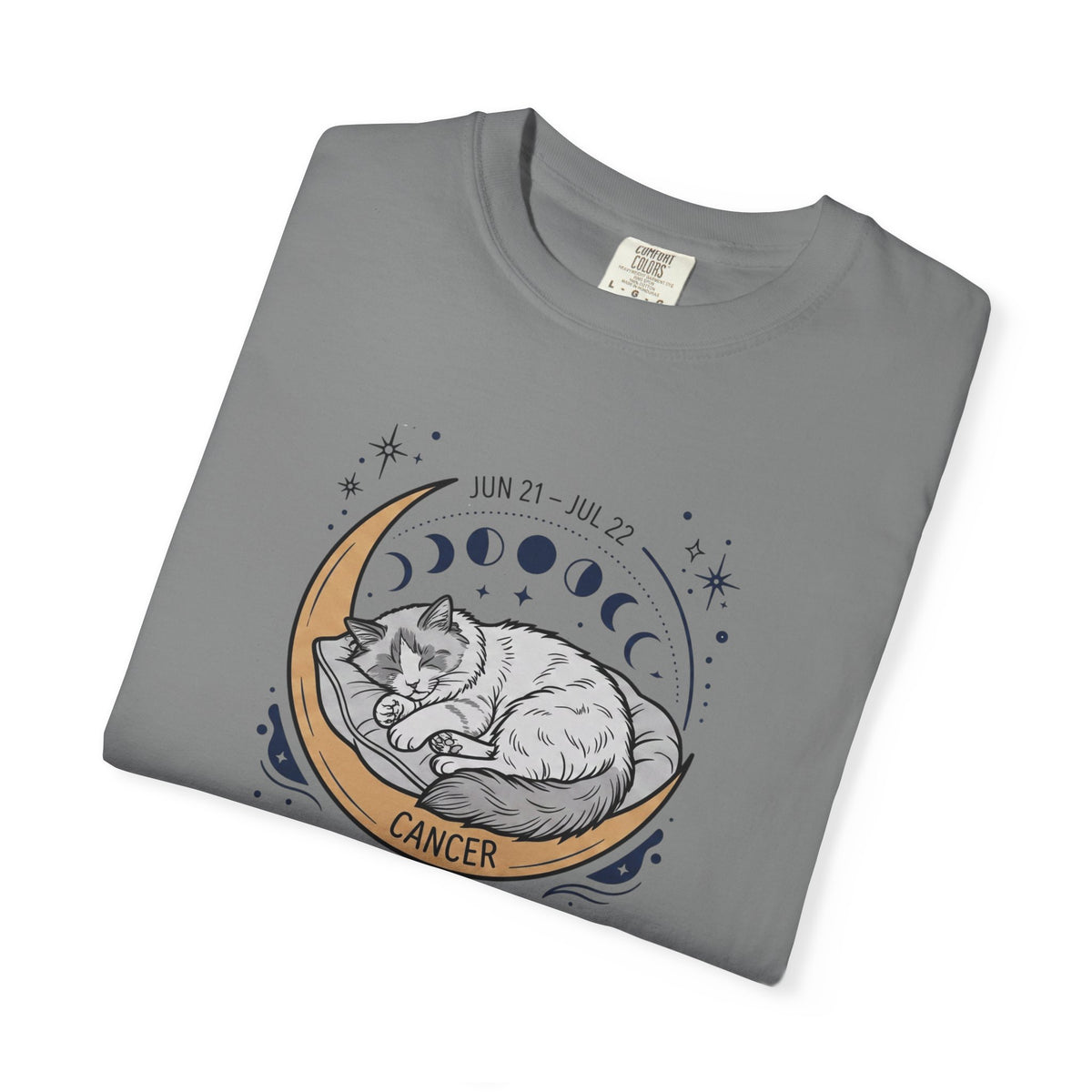 Cancer Zodiac T-Shirt — Sensitive, Home-Loving, Nurturing Cat Design