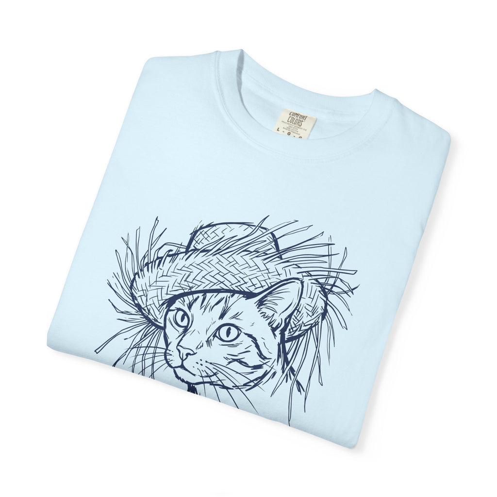 Benito Cat Proudly Wearing Classic Puerto Rican Straw Hat T-Shirt