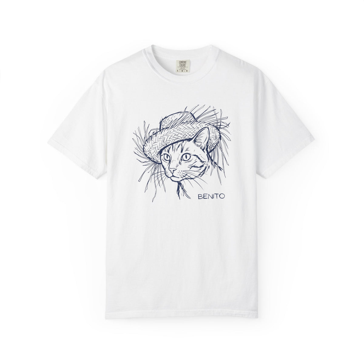 Benito Cat Proudly Wearing Classic Puerto Rican Straw Hat T-Shirt