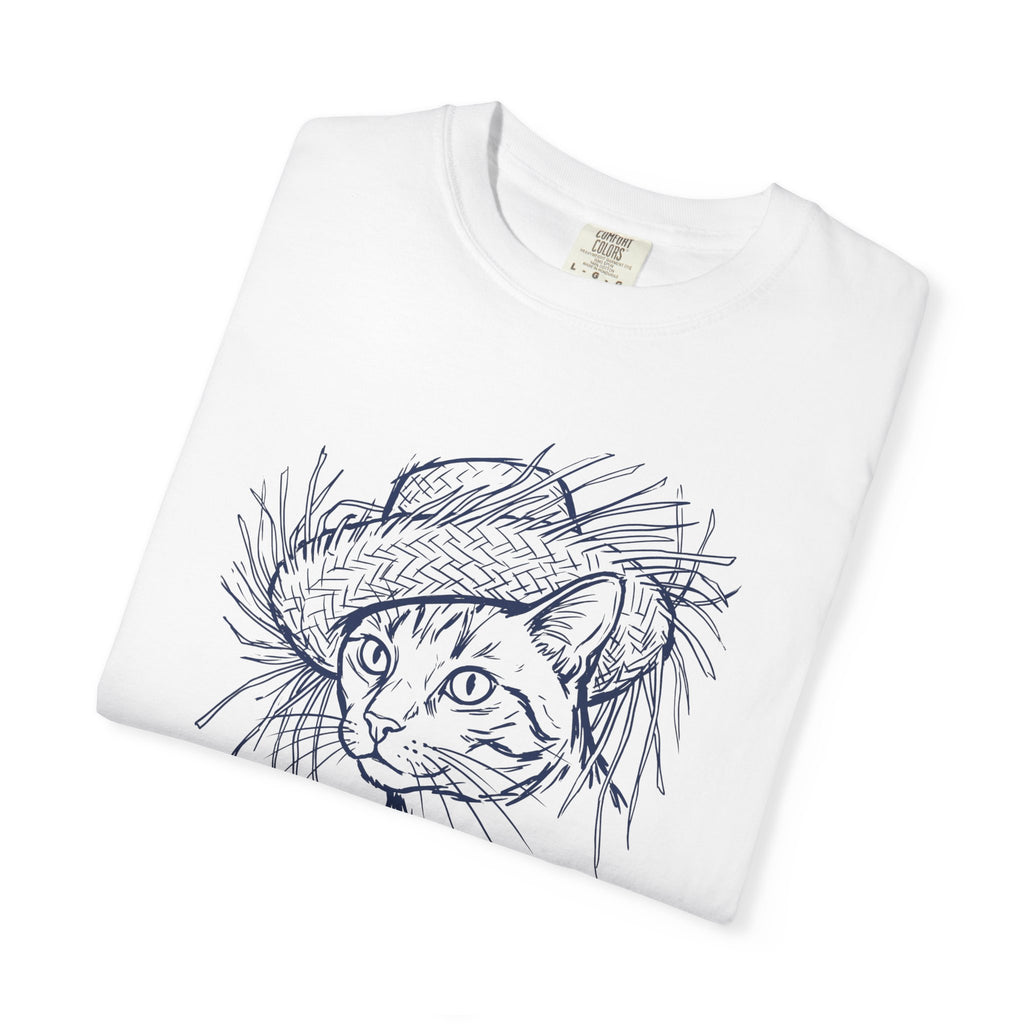 Benito Cat Proudly Wearing Classic Puerto Rican Straw Hat T-Shirt