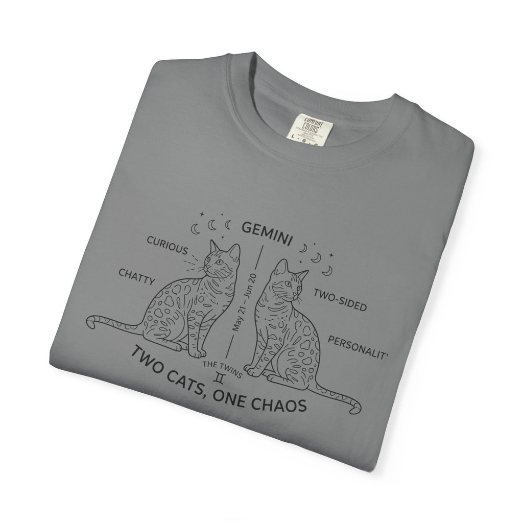 Gemini Cats T-Shirt — "Two Cats, One Chaos" Zodiac Tee