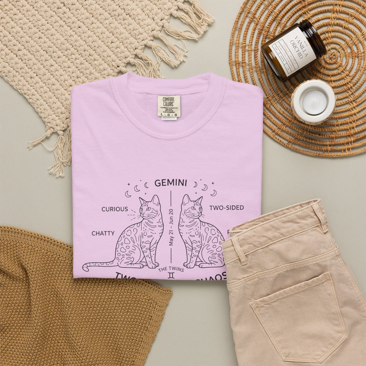 Gemini Cats T-Shirt — "Two Cats, One Chaos" Zodiac Tee
