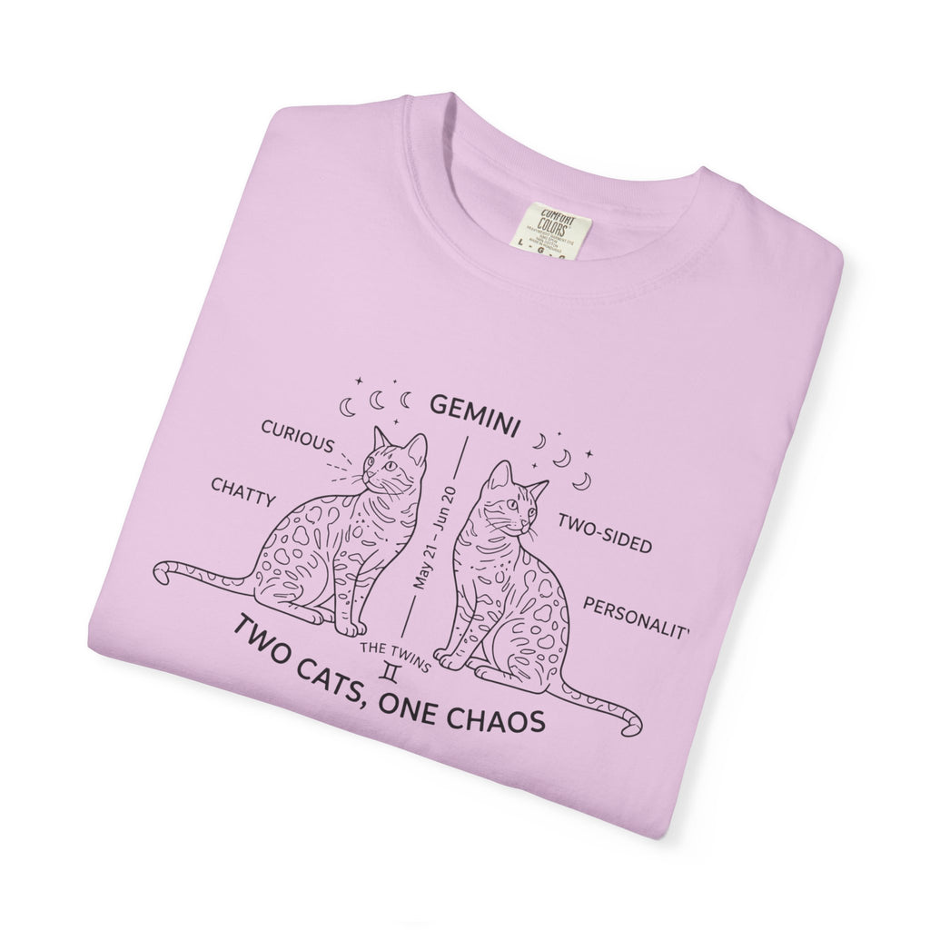 Gemini Cats T-Shirt — "Two Cats, One Chaos" Zodiac Tee